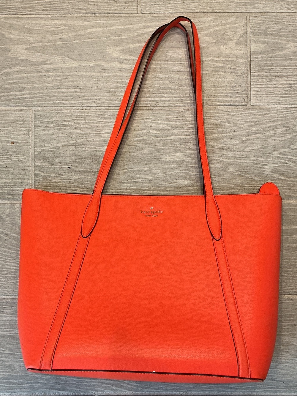 kate spade bright orange leather tote